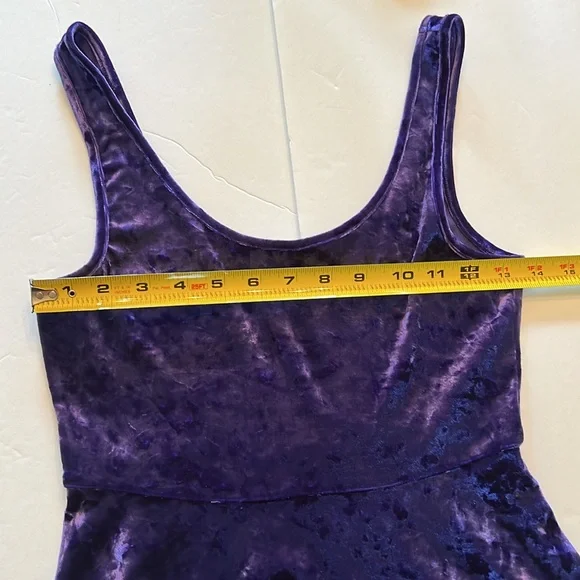Nollie Juniors Crushed Velvet Dress color purple pull on style size small - Picture 6 of 11